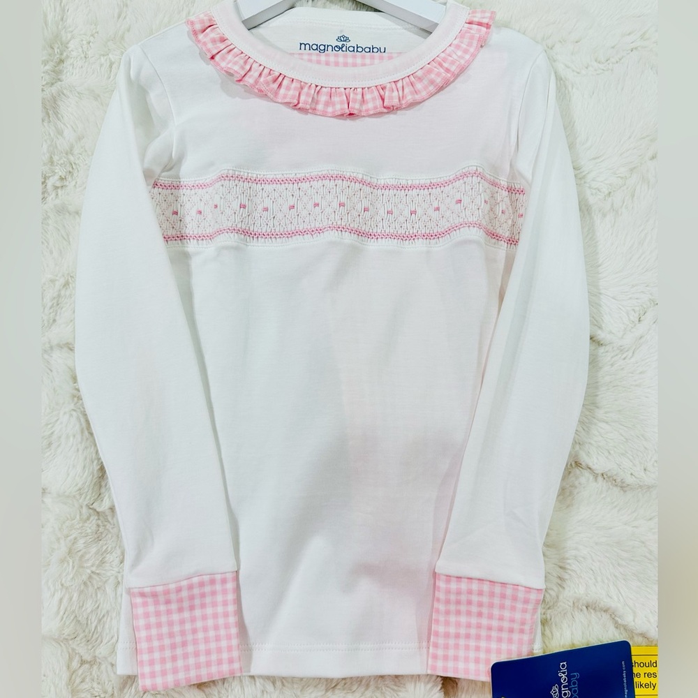 Magnolia Baby girl Smocked Ruffle Pajama set